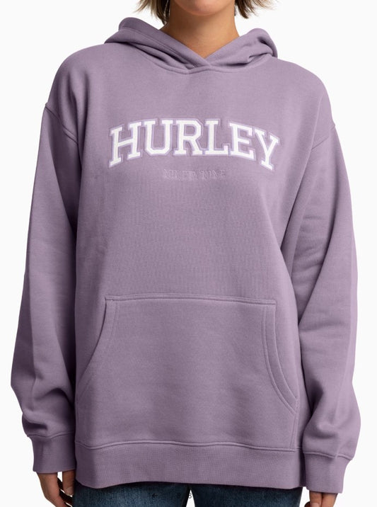 Hurley Womens Hygge Pullover Hoodie in purple sage from front