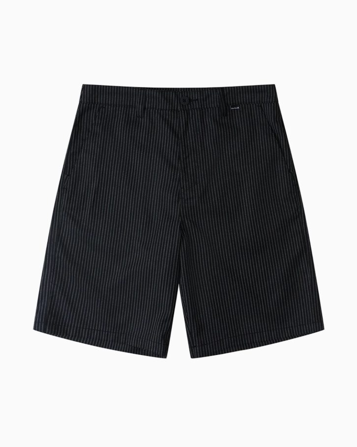 Hurley Rivingston 22" Walkshorts in black stripe from the front