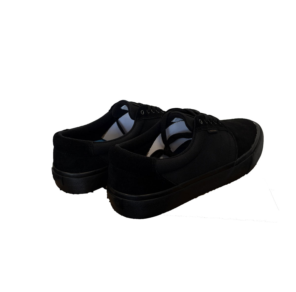 Kustom Area Men's Shoes in all black showing a pair from rear view