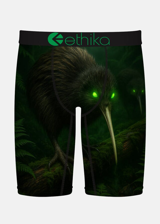 Ethika Mens Fern Phantom Staple Boxers with Kiwi on front and lazer eyes