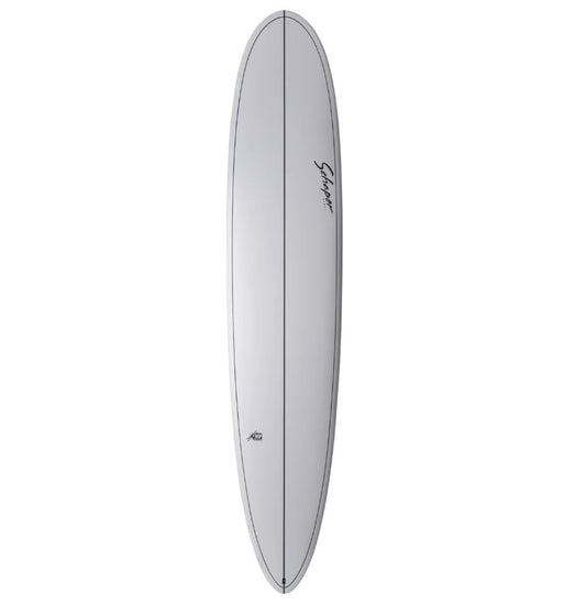 Shapers Union Pro-9 9'1 HDT Longboard in white showing deck view