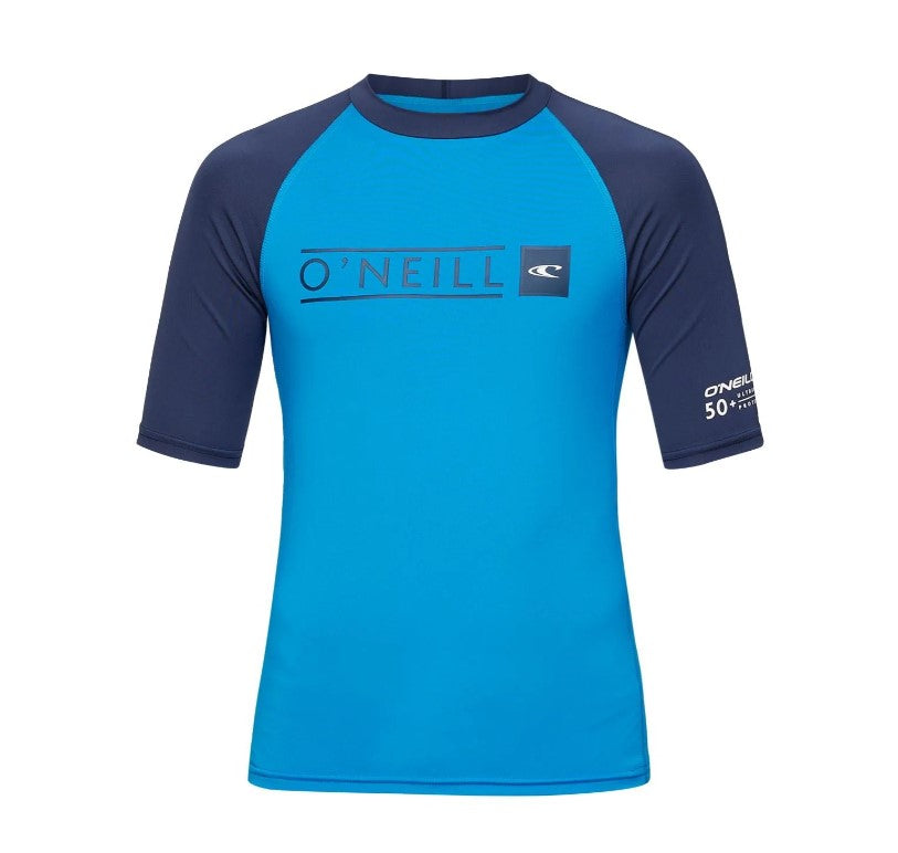 O'Neill Boys Reactor Block UV SS Rash Vest in royal navy colour