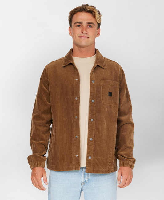 OG Heritage Men's Jacket in carafe brown colourway on model from front