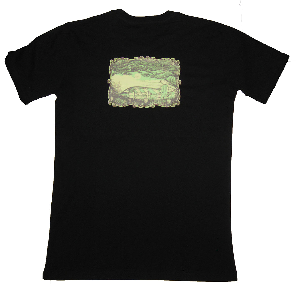 PINES SURF SPOT TEE in black showing the back print