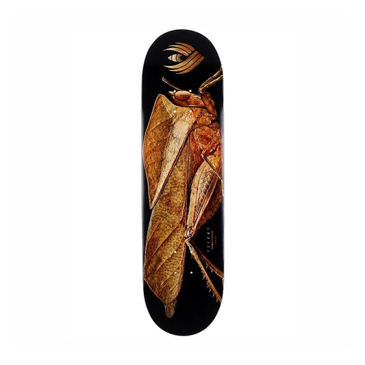 Powell Peralta 8.50" Leaf Grasshopper Skateboard Deck black  with a close up grasshopper