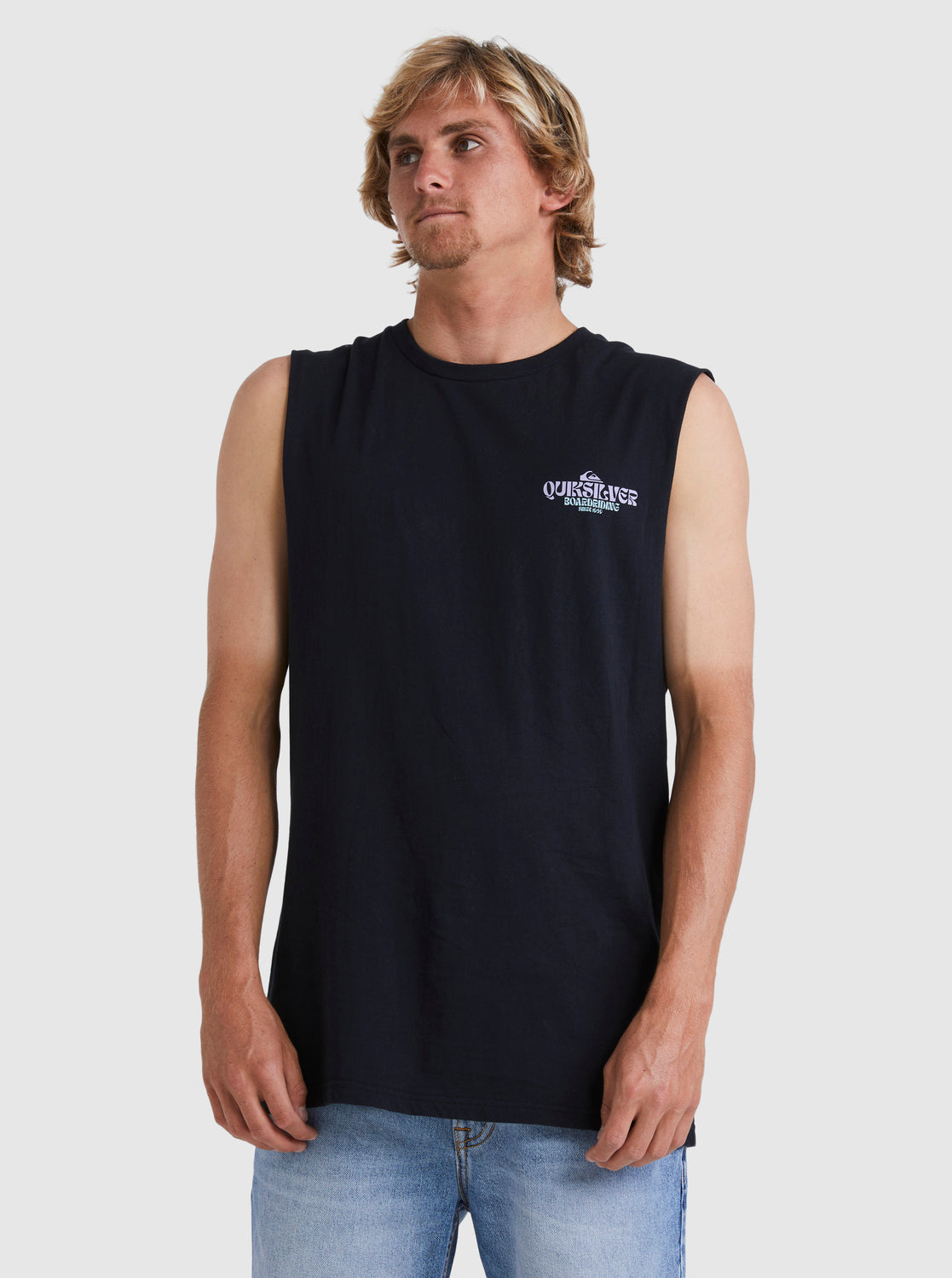 Quiksilver Bold Move Muscle Tee in black colourway from front
