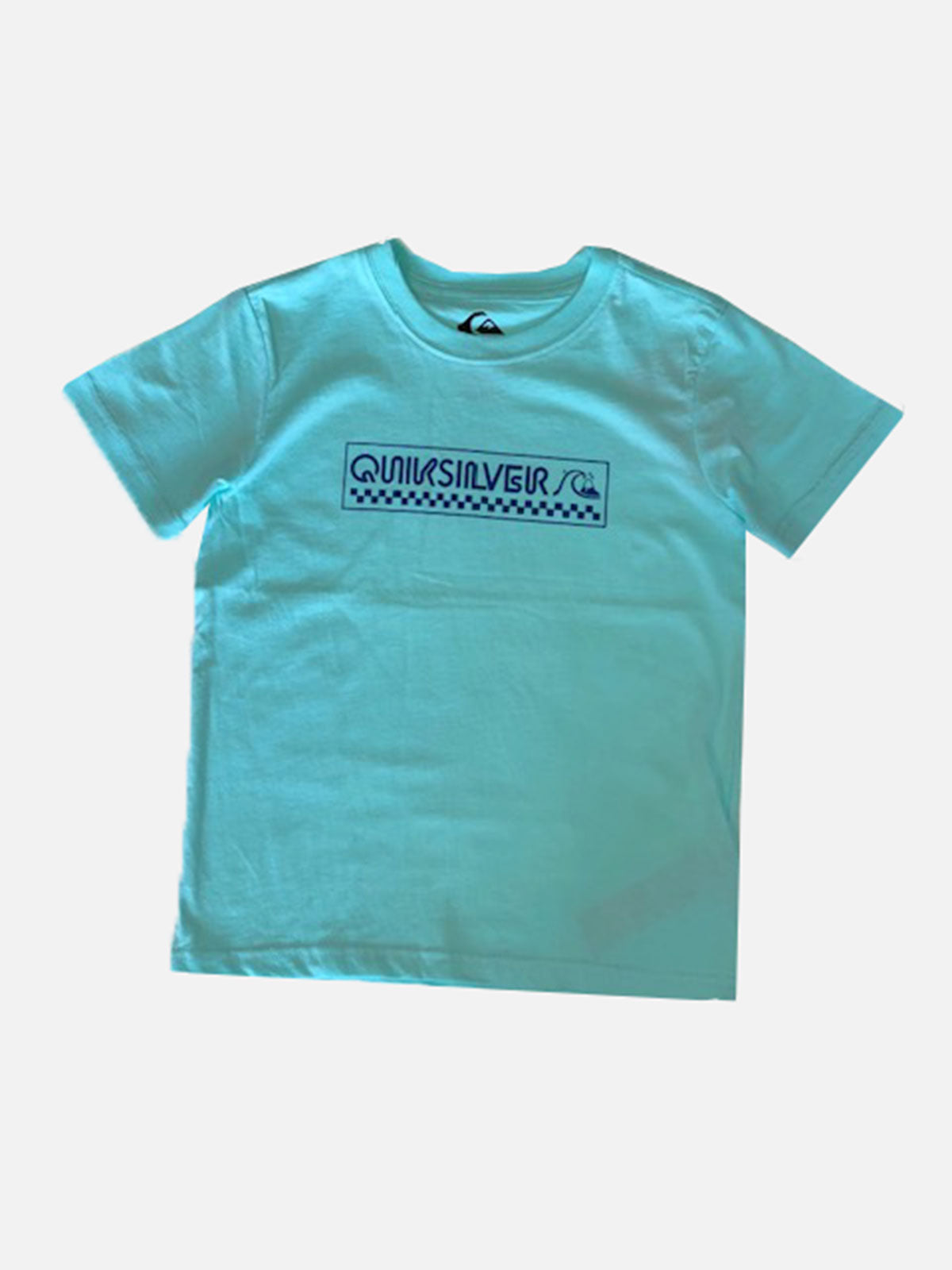 Quiksilver Bubble Check Boys Tee Colour Blue Displayed From Front