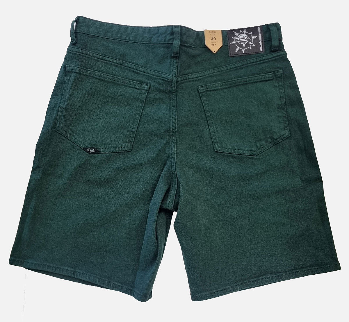 Quiksilver Mercury Baggy Denim Shorts in color Forest night Green Back View