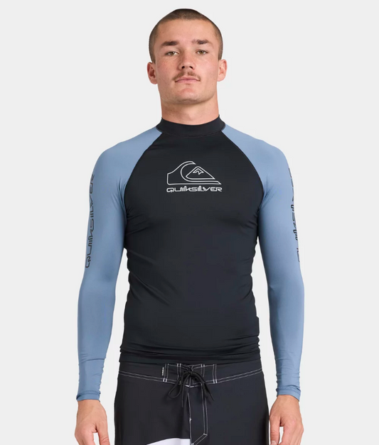Quiksilver On Tour Longsleeve ID Rash Top in china blue from front