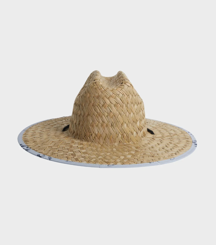 Quiksilver Outsider Waterman Straw Hat
 in natural colourway with light blue trim from the back