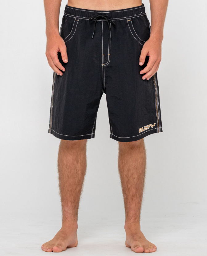 Rusty Flip Daddy 22" Men's Boardshorts in black from front