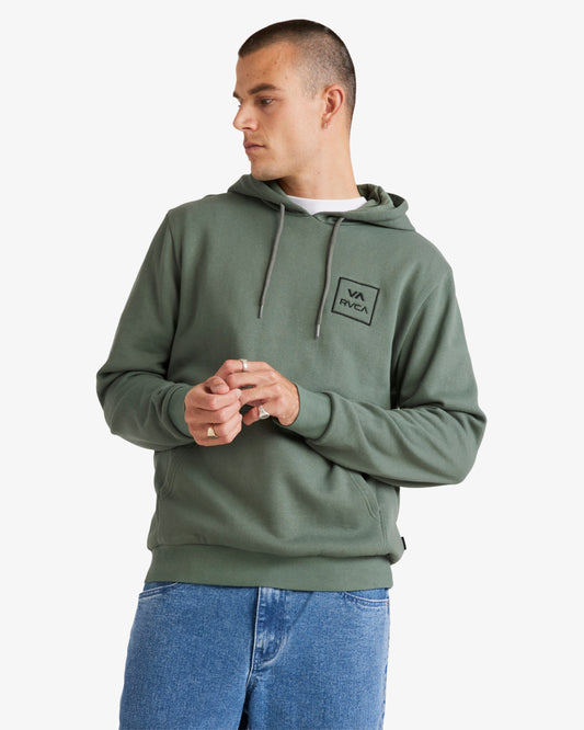 RVCA All The Ways Hoodie in colour jade on model