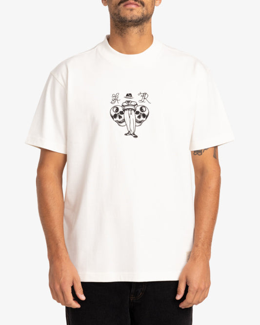 RVCA Invisible Man Tee in salt colourway from front