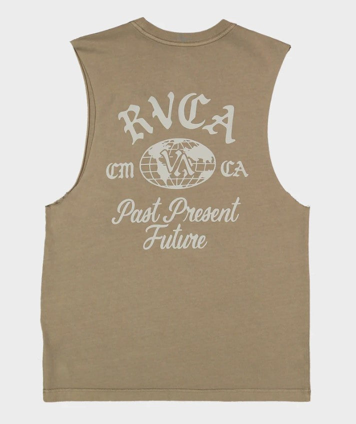 RVCA Worldwide Muscle in coyoate colourway from rear