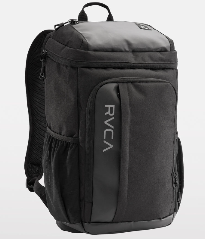RVCA Pullguard Backpack from front in black colour