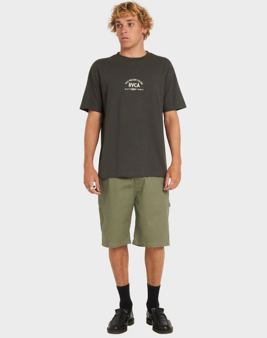 RVCA Textful Mens T-Shirt in pirate black on model from front