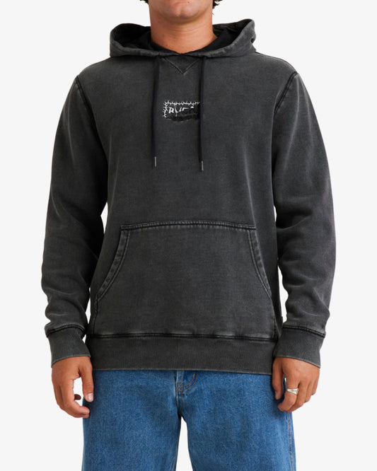 RVCA Thorn Hoodie in acid black from front