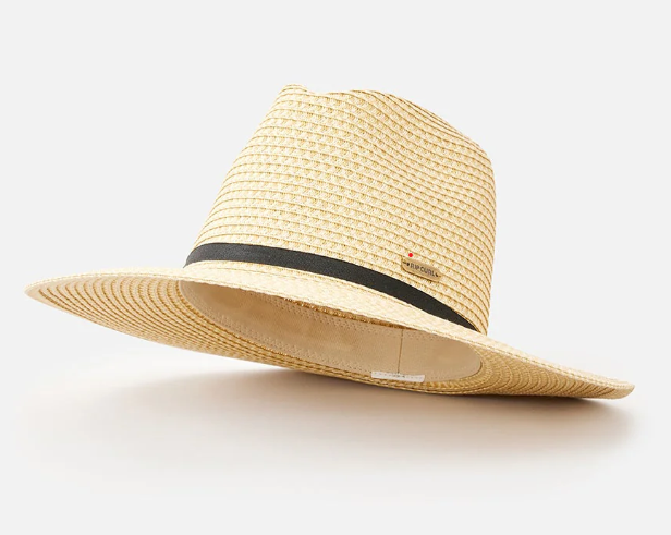 Rip Curl Classic Surf UPF Panama Women's Straw Hat in natural from front/side view