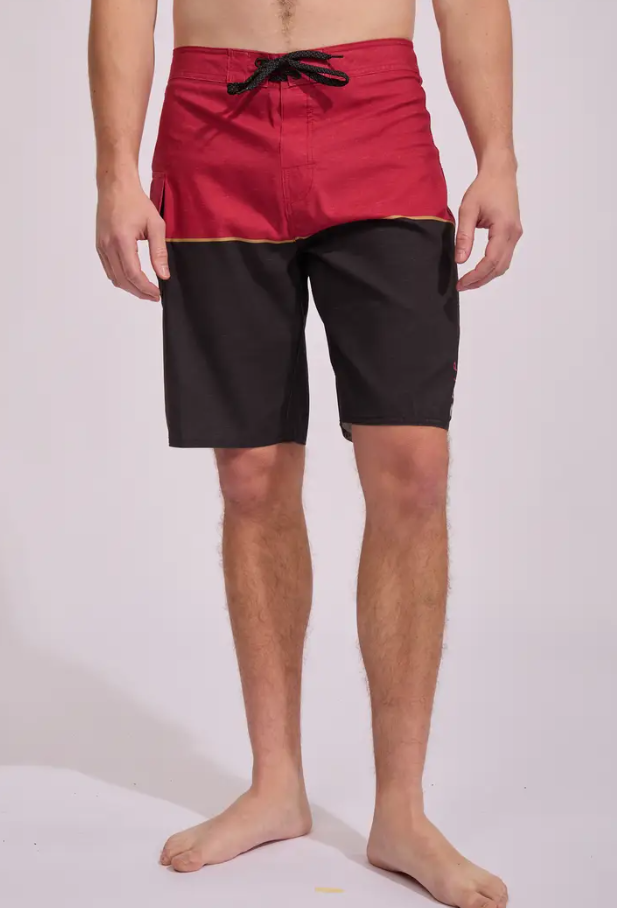 Rip Curl Dawn Patrol 21" Men's Boardshorts in red and black from the front