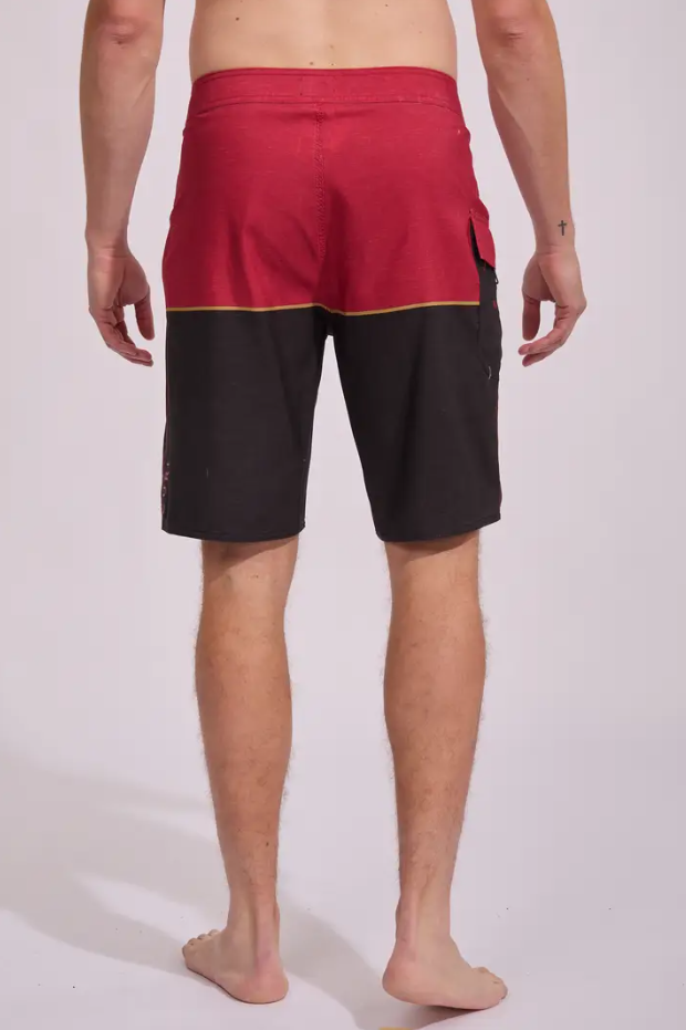Rip Curl Dawn Patrol 21" Men's Boardshorts in red and black from the rear
