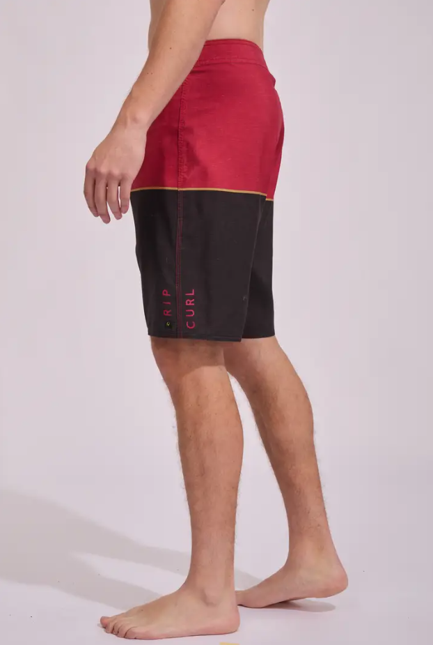 Rip Curl Dawn Patrol 21" Men's Boardshorts in red and black from the side/rear