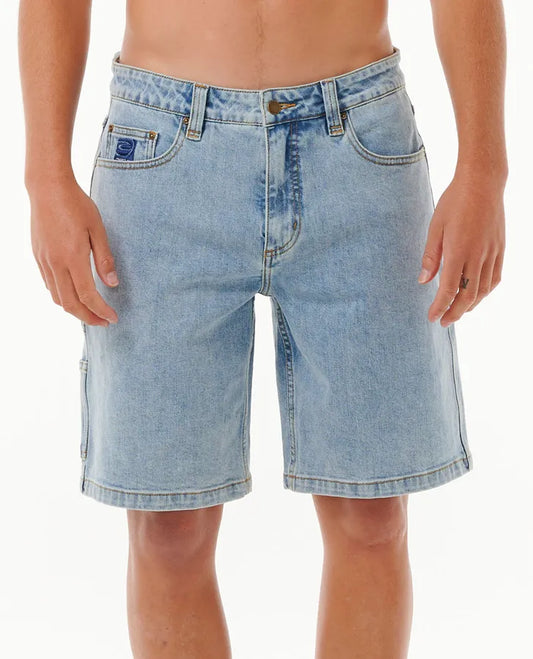 Rip Curl Dosed 20" Denim Shorts in color washed blue front view