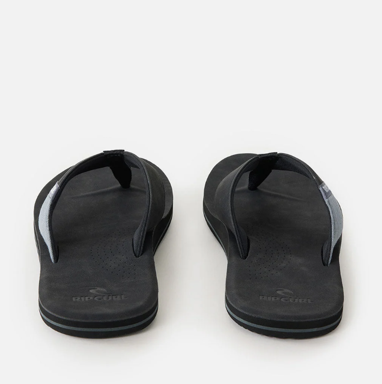 Rip Curl Oxford Bloom Jandals in black with grey detail showing a pair from the back