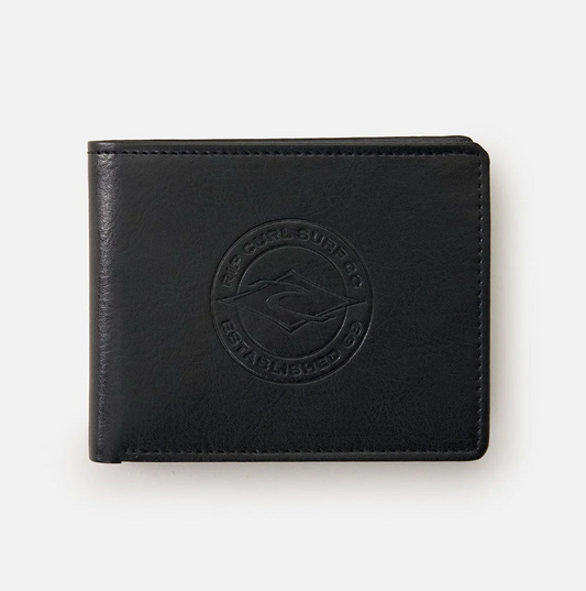 Rip Curl Stapler PU All Day Wallet in black from front