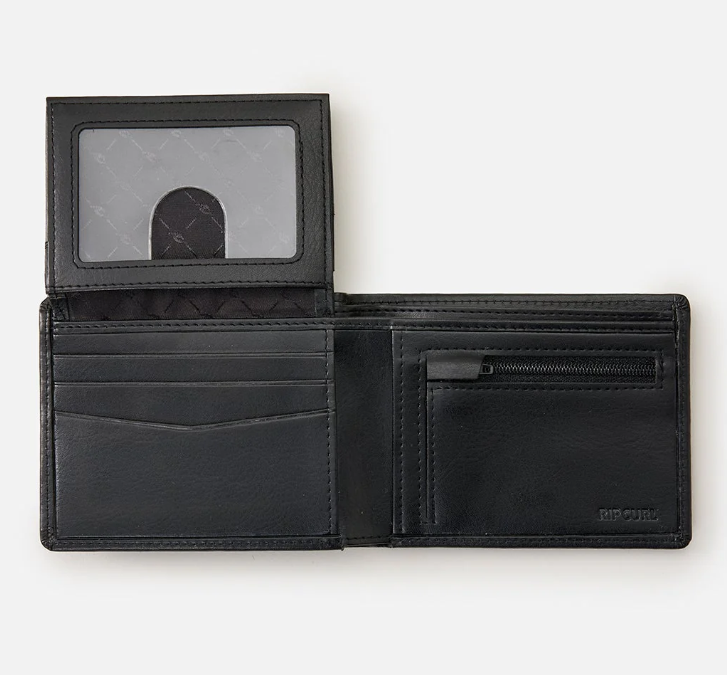 Rip Curl Stapler PU All Day Wallet in black showing inside
