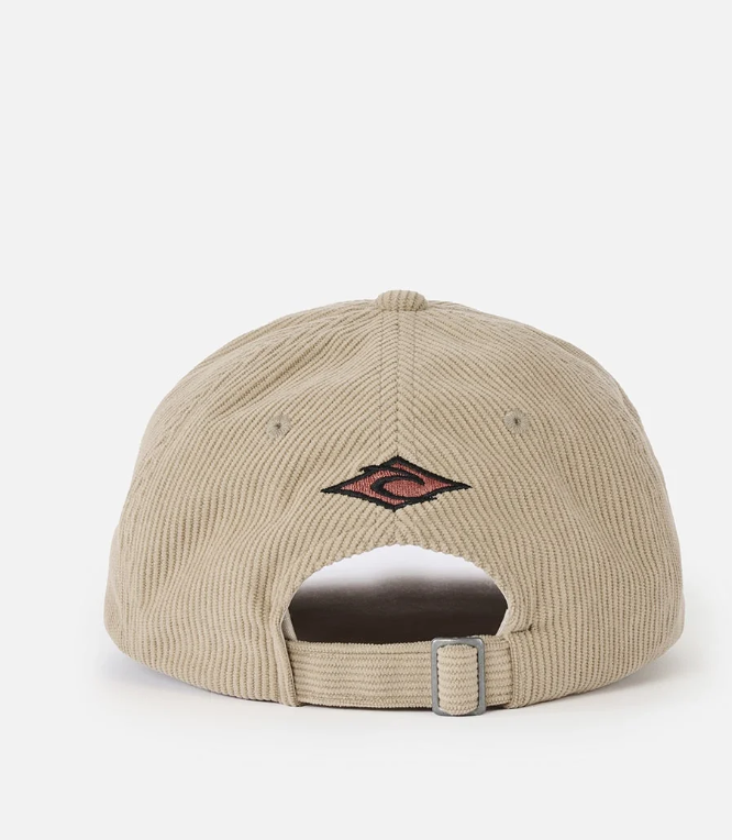 Rip Curl Diamond 2.0 Adjustable Corduroy Cap in khaki sand colourway showing the back