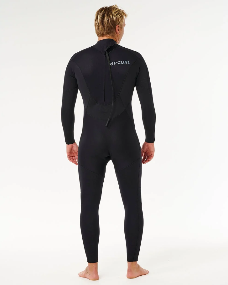 Rip Curl Trad 3/2mm GBS Back Zip Men's Wetsuit in black on Korbin Hutchings from the back