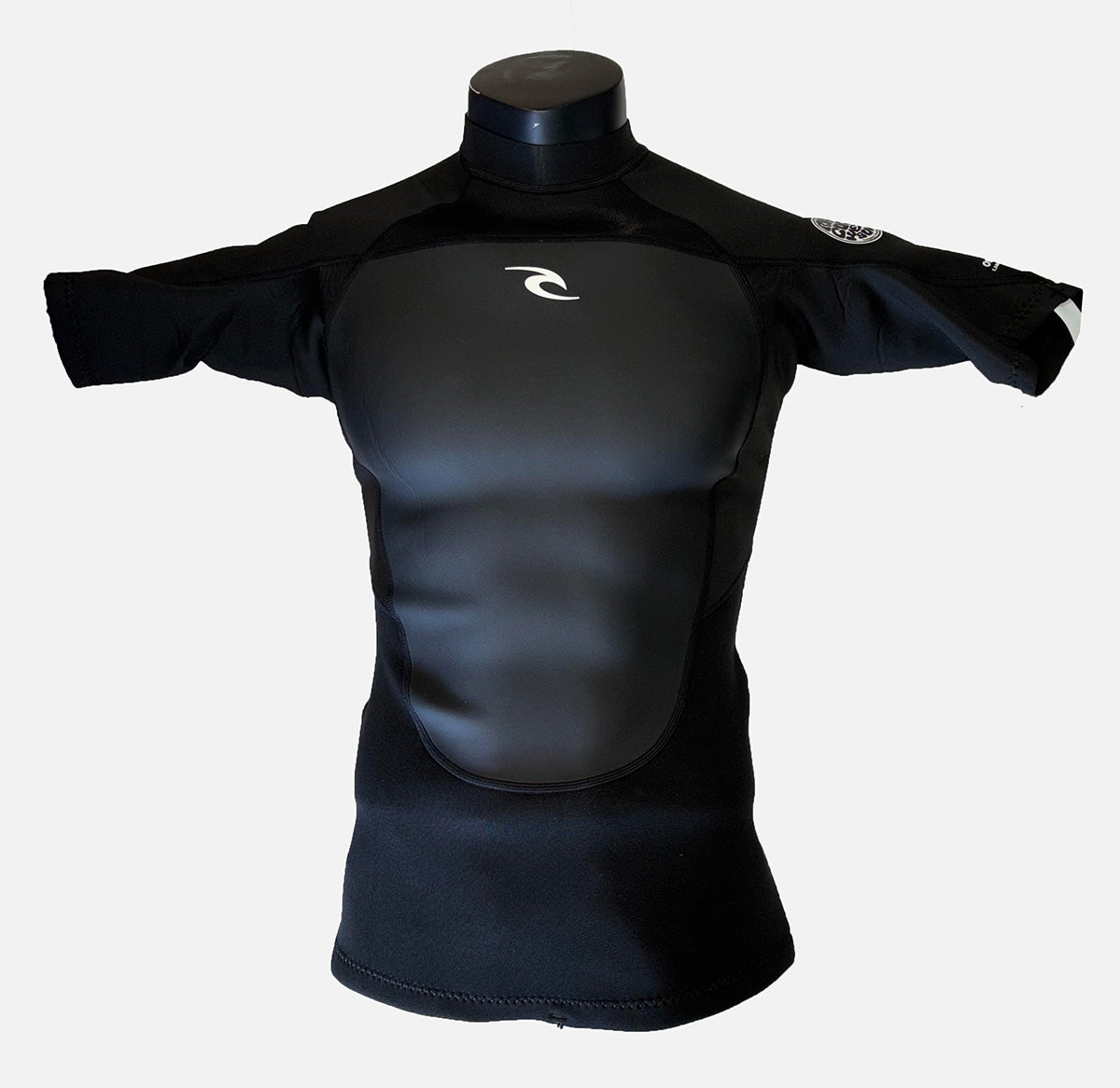 Rip Curl Omega 1.5mm Short Sleeve Wetsuit Jacket in black 