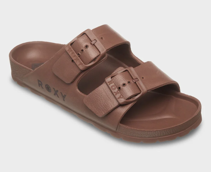 Roxy Kattie Womens Sandals in chocolate colour from the side