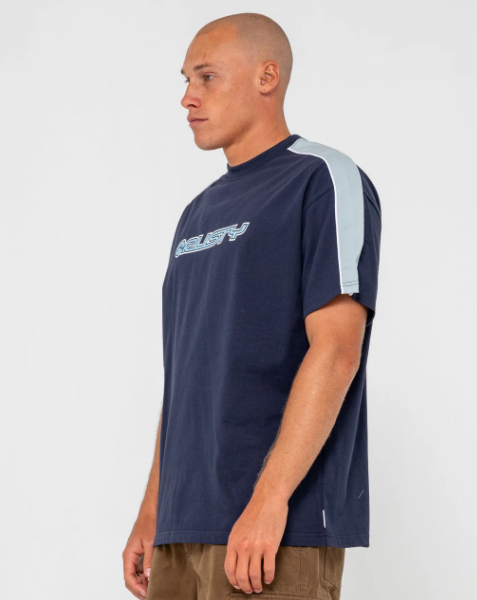Rusty Alonso Mens T-Shirt in navy from side