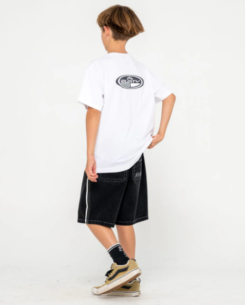 Rusty Boys Flip Daddy 2.0 Jorts - Denim Shorts from rear in black