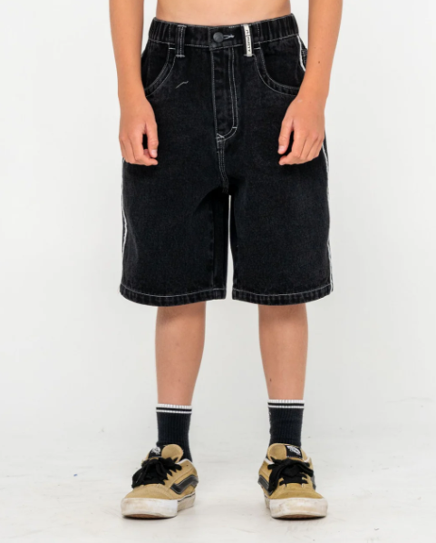 Rusty Boys Flip Daddy 2.0 Jorts - Denim Shorts in black from front