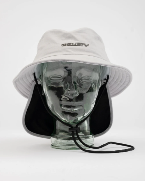 Rusty Carbon Bucket Hat in ultimate grey colourway from front