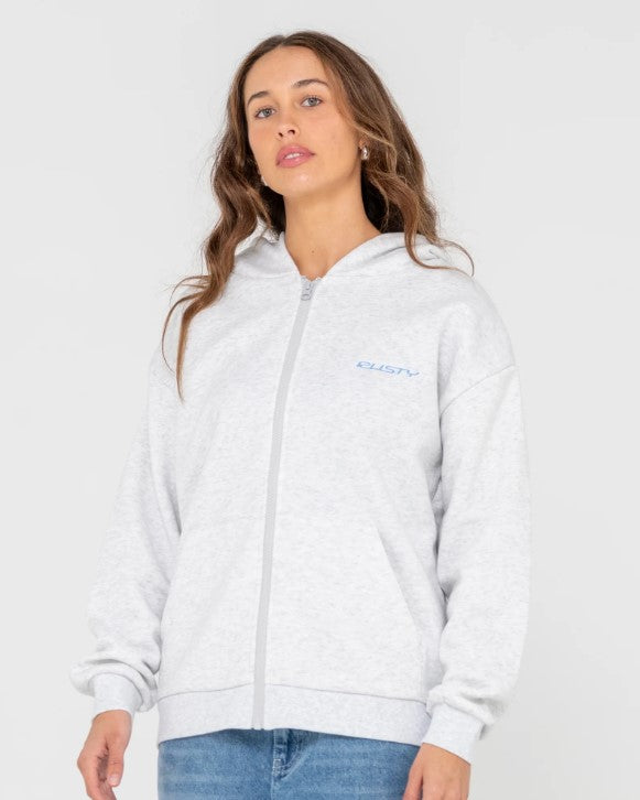 Rusty Flip Mommy Oversize Zip Hooded Fleece Hoodie -Win25