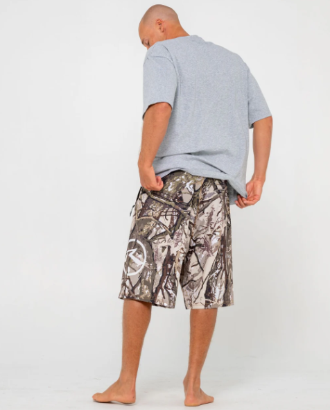 Rusty Rambo Fixed Waist 24" Men's Boardshorts in bush camo from rear