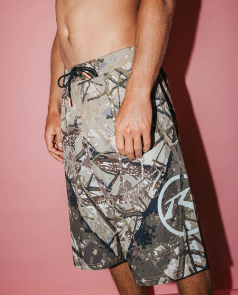 Rusty Rambo Fixed Waist 24" Men's Boardshorts in bush camo from side