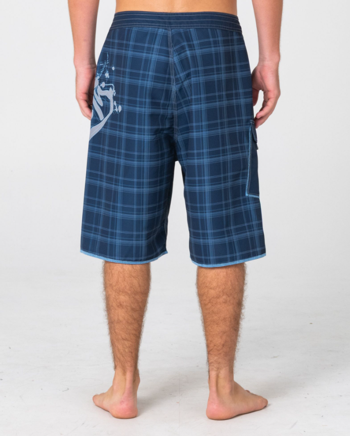 Rusty Scribbla 24" Fixed Waist Boardshorts in navy from the back