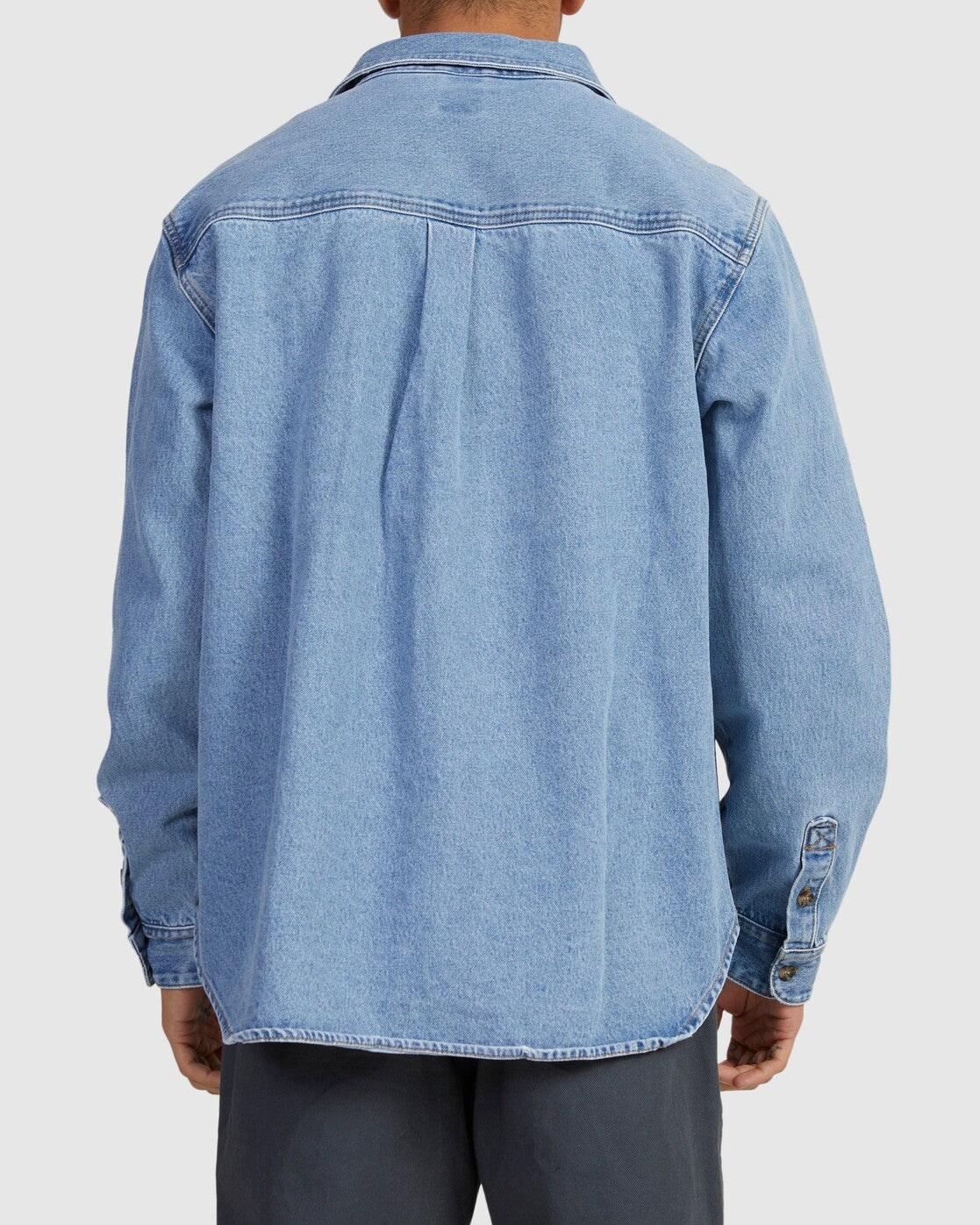 RVCA Wide Load Denim LS Shirt Vintage color-way back veiw