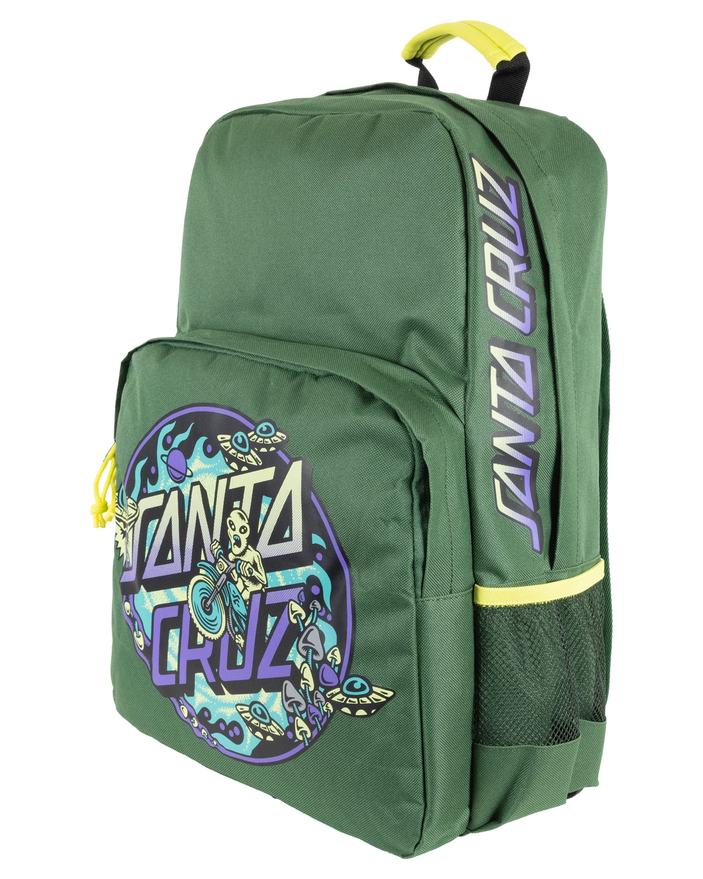 Santa Cruz Winkowski Dope Planet 2 Dot Backpack in dark green from side