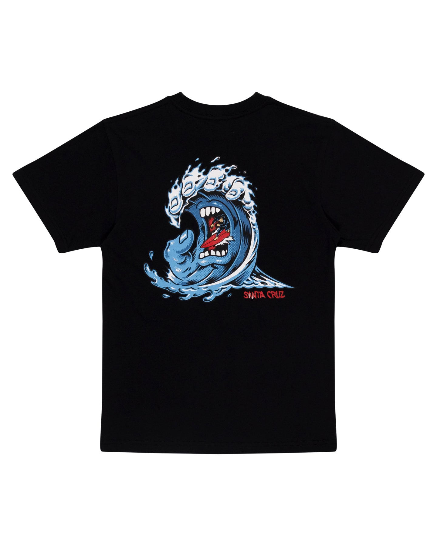 Santa Cruz Youth Screaming Wave Front Tee in black from rear