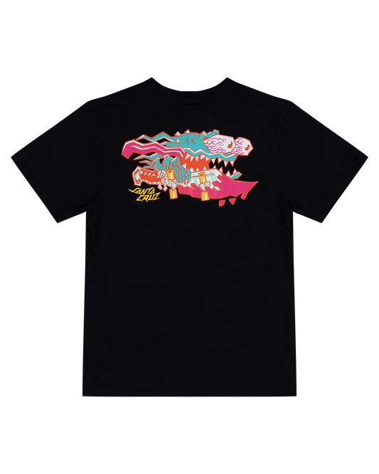 Santa Cruz Youth Meek Scratched Slasher T-Shirt in black from rear