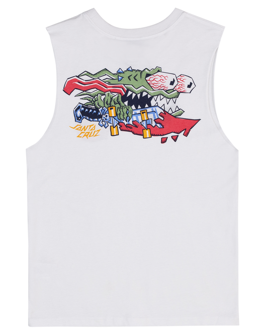 Santa Cruz Youth Meek Scratched Slasher Muscle in white from rear