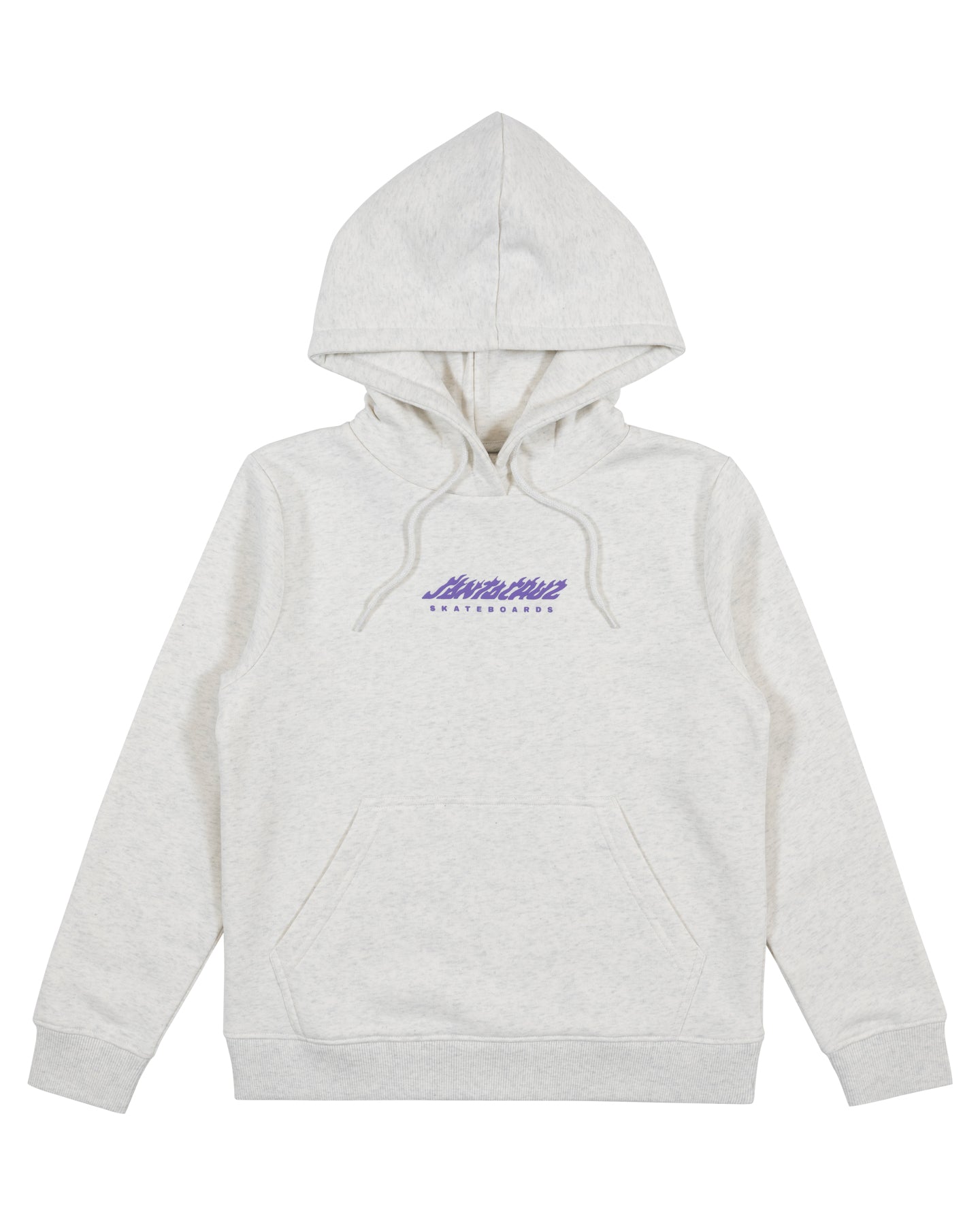 Santa Cruz Girls Fusion Flame Stack Strip Hoodie in white marle from front