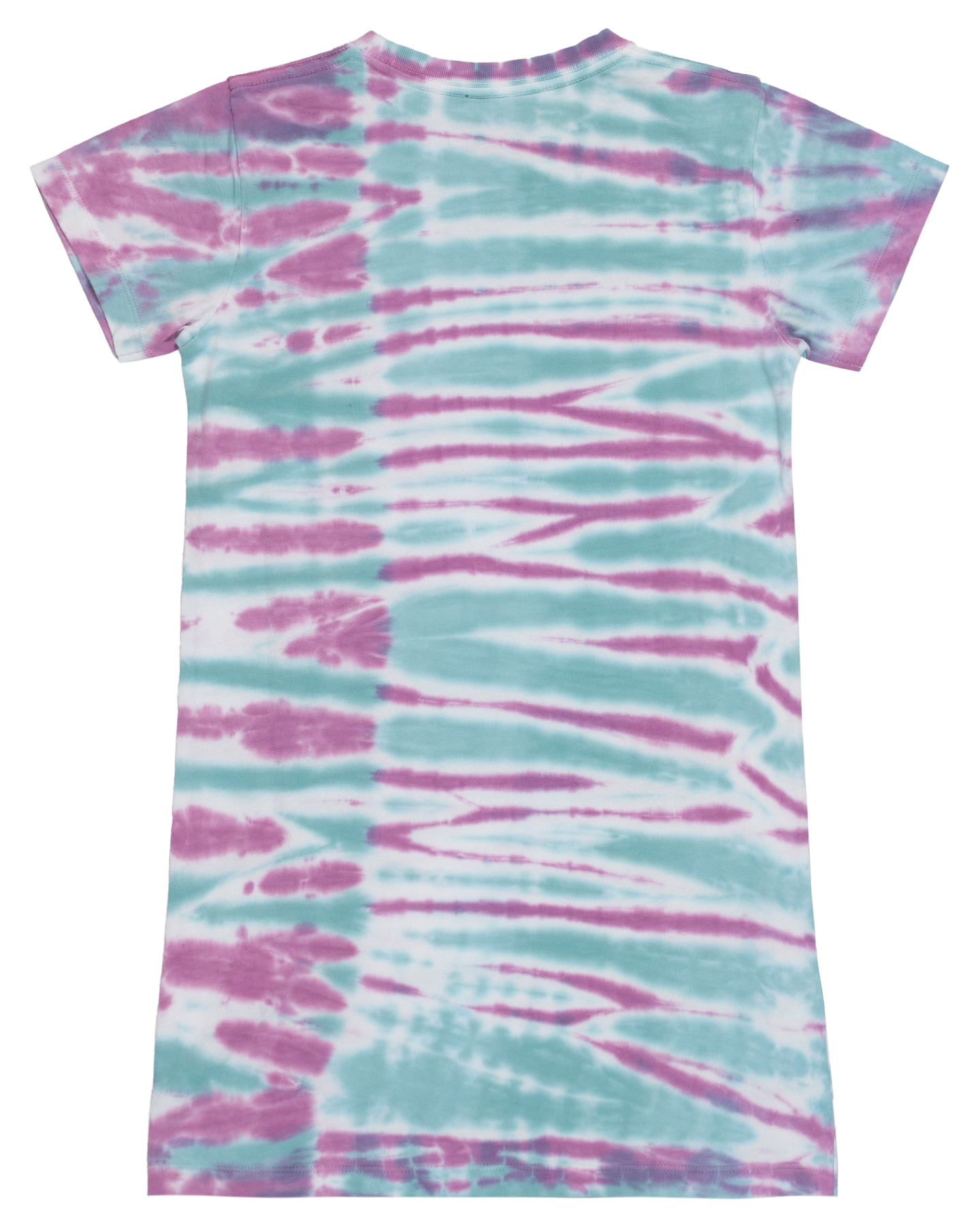 Santa Cruz Girls Checker Block Front Dress in tie dye blue and purple from  rear