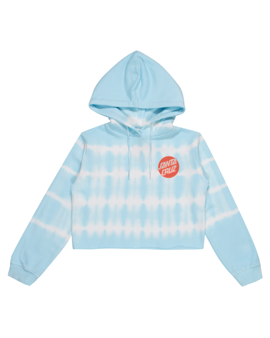 Santa Cruz Girls Other Dot Redux Cropped Hoodie in tie dye from front