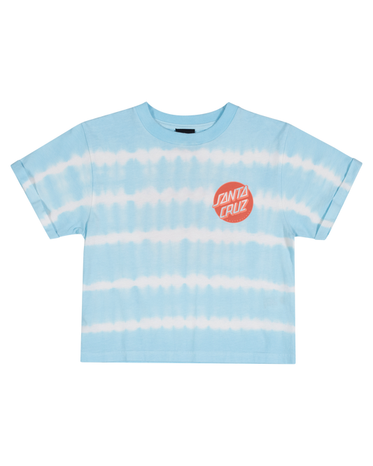 Santa Cruz Girls Other Dot Redux Crop T-Shirt  in tie dye from front